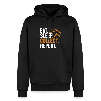 Eat Sleep Collect Repeat Restoration Lover Messer - Männer Premium Bio Hoodie - Schwarz - Vorne - Nico (187cm)
