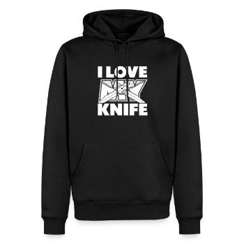 Ich liebe mein Messer Metzgermesser Sammelmesser - Männer Premium Bio Hoodie - Schwarz - Vorne - Nico (187cm)