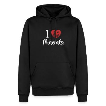 J’aime les minéraux Géologue Rockhounding Mineral - Sweat à capuche Premium bio Homme - noir - Devant - Nico (187cm)