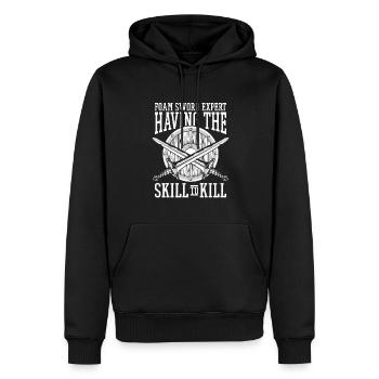 Die Fähigkeit haben, LARPing-Waffenrüstungen zu töten - Männer Premium Bio Hoodie - Schwarz - Vorne - Nico (187cm)