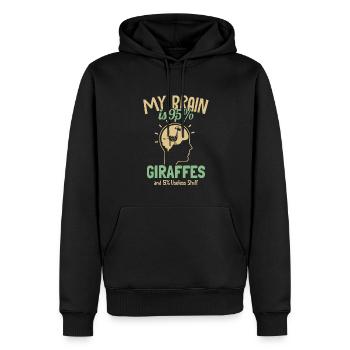 Mein Gehirn besteht zu 95% aus Giraffen, Nubiern, Afrikanern - Männer Premium Bio Hoodie - Schwarz - Vorne - Nico (187cm)