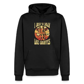 Tout comme les girafes girafes nubiennes - Sweat à capuche Premium bio Homme - noir - Devant - Nico (187cm)