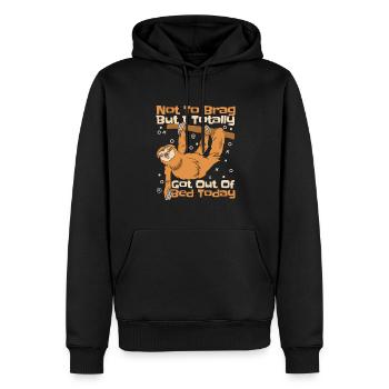 But I Totally Got Out Of Bed Today Folivora - Men’s Premium Organic Hoodie - black - Front - Nico (187cm)