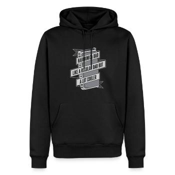 Harmonica Papa Comme Un Papa Ordinaire Mais Plus Cool - Sweat à capuche Premium bio Homme - noir - Devant - Nico (187cm)