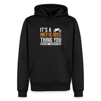 Es ist ein Motocross-Racing-Supermoto - Männer Premium Bio Hoodie - Schwarz - Vorne - Nico (187cm)