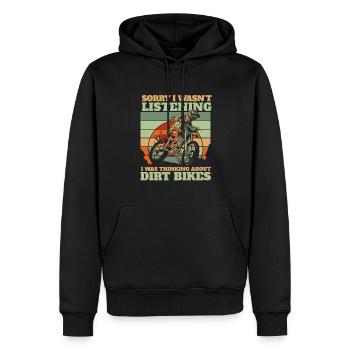 Je pensais à des motos tout-terrain en supermotard - Sweat à capuche Premium bio Homme - noir - Devant - Nico (187cm)