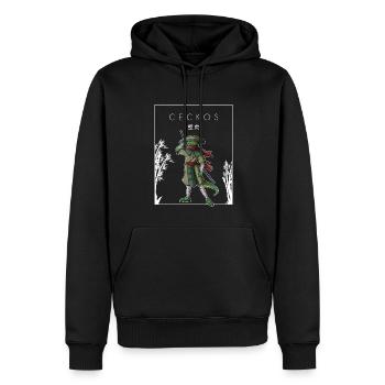 Geckos Chinois Hanzi Lézard Gekkota à crête - Sweat à capuche Premium bio Homme - noir - Devant - Nico (187cm)