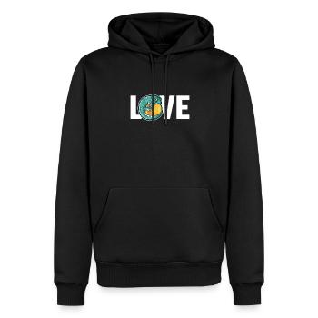 Gecko Love Lézard à crête Gekkota Gecko Expert - Sweat à capuche Premium bio Homme - noir - Devant - Nico (187cm)