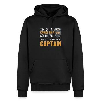 Sie fingen an, mich Captain Cruise Ship zu nennen - Männer Premium Bio Hoodie - Schwarz - Vorne - Nico (187cm)