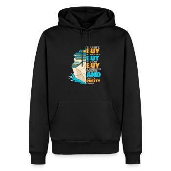 Ne peut pas acheter le bonheur mais boire une croisière - Sweat à capuche Premium bio Homme - noir - Devant - Nico (187cm)