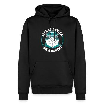 La vie est meilleure lors d’une croisière Croisière en bateau de croisière - Sweat à capuche Premium bio Homme - noir - Devant - Nico (187cm)