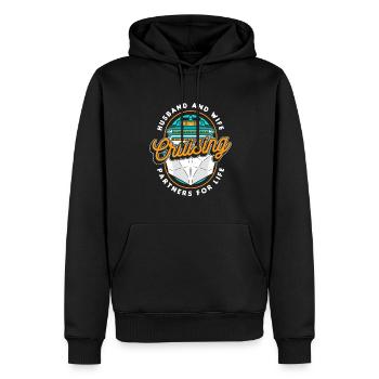 Mari Et Femme Partenaires De Croisière Pour La Vie - Sweat à capuche Premium bio Homme - noir - Devant - Nico (187cm)