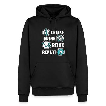Cruise Drink Relax Repeat Cruise Ship Cruise - Men’s Premium Organic Hoodie - black - Front - Nico (187cm)
