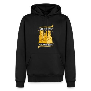 Life Is Better With Gouda Cheese Queso Maker - Men’s Premium Organic Hoodie - black - Front - Nico (187cm)