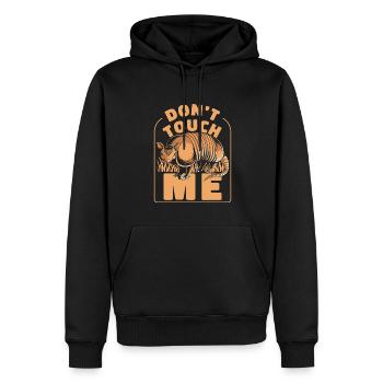 Ne me touche pas Fée rose Chlamyphoridae - Sweat à capuche Premium bio Homme - noir - Devant - Nico (187cm)