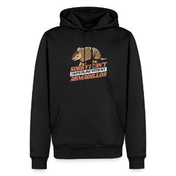 Je ne peux pas avoir de projets avec des tatous fée rose - Sweat à capuche Premium bio Homme - noir - Devant - Nico (187cm)