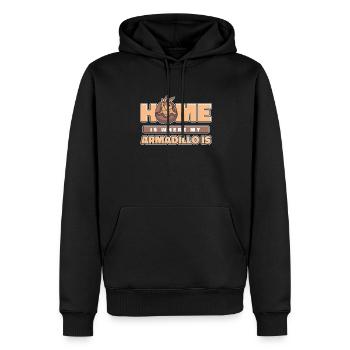 La maison est là où mon tatou est la fée rose - Sweat à capuche Premium bio Homme - noir - Devant - Nico (187cm)