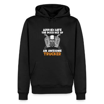 Schätzen Sie die Anwesenheit eines fantastischen Trucker-Truckers - Männer Premium Bio Hoodie - Schwarz - Vorne - Nico (187cm)