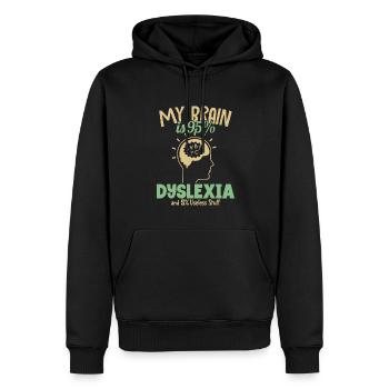 Mein Gehirn besteht zu 95% aus Legasthenie Legasthenie Apraxie - Männer Premium Bio Hoodie - Schwarz - Vorne - Nico (187cm)