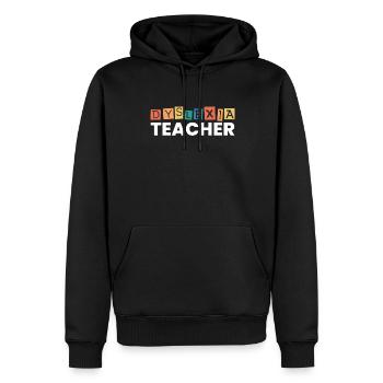 Professeur de dyslexie Thérapeute en dyslexie Apraxie - Sweat à capuche Premium bio Homme - noir - Devant - Nico (187cm)