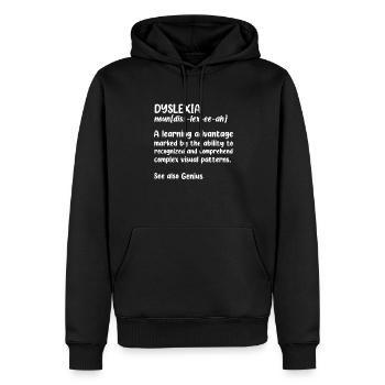 Dyslexie Définition du nom Dyslexie Apraxie - Sweat à capuche Premium bio Homme - noir - Devant - Nico (187cm)
