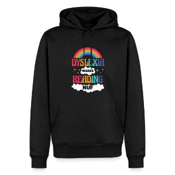 La dyslexie rend la lecture nuf dyslexie apraxie - Sweat à capuche Premium bio Homme - noir - Devant - Nico (187cm)