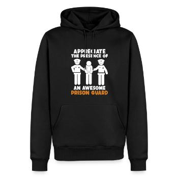 Schätzen Sie die Anwesenheit von Awesome Correctional - Männer Premium Bio Hoodie - Schwarz - Vorne - Nico (187cm)