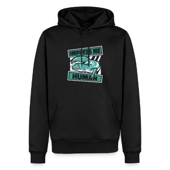 Impress Me Menschliche Schopfechse Gekkota Leopard - Männer Premium Bio Hoodie - Schwarz - Vorne - Nico (187cm)
