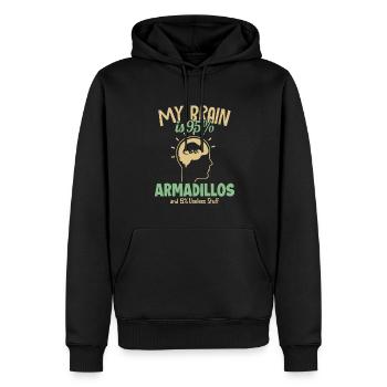 Mon cerveau est composé à 95% de tatous Fée Rose Cingulata - Sweat à capuche Premium bio Homme - noir - Devant - Nico (187cm)