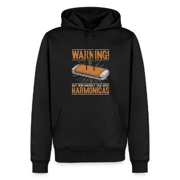 May Spontaneously Talk About Harmonicas Mouth - Men’s Premium Organic Hoodie - black - Front - Nico (187cm)