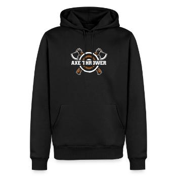 Axe Thrower Axe Throwing Game Competition Axe - Men’s Premium Organic Hoodie - black - Front - Nico (187cm)
