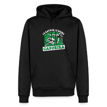 Ich würde lieber Capoeira Capoeirista Ginga machen - Männer Premium Bio Hoodie - Schwarz - Vorne - Nico (187cm)