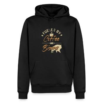 Alimenté par le café et les bisons Buffalo Bovinae Lover - Sweat à capuche Premium bio Homme - noir - Devant - Nico (187cm)