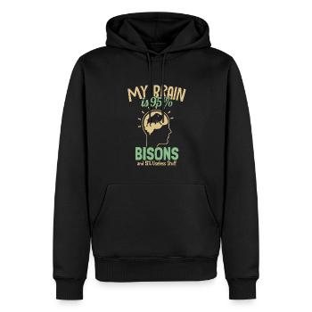 Mon cerveau est composé à 95 % de bisons Bisons de bison d’Amérique de Buffalo - Sweat à capuche Premium bio Homme - noir - Devant - Nico (187cm)