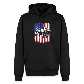 Bison Amerikanische Flagge Büffel Bovinae Amerikanisch - Männer Premium Bio Hoodie - Schwarz - Vorne - Nico (187cm)