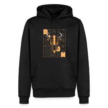 Bison d’Amérique de buffle Bovinae Lover Bison - Sweat à capuche Premium bio Homme - noir - Devant - Nico (187cm)