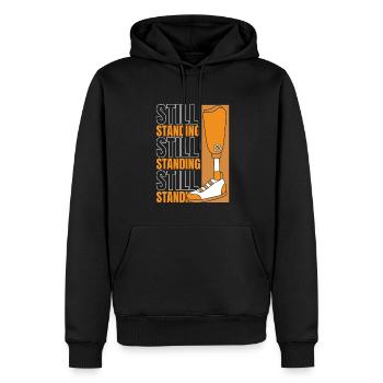 Prothèse de jambe d’utilisateur de jambes artificielles toujours debout - Sweat à capuche Premium bio Homme - noir - Devant - Nico (187cm)