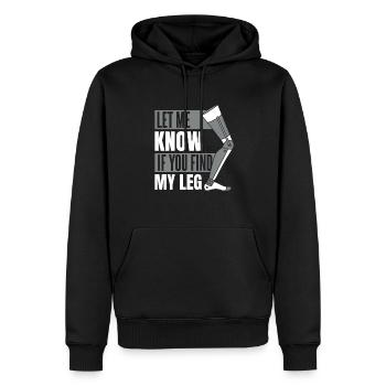 Faites-moi savoir si vous trouvez ma prothèse de jambe d’utilisateur de jambe - Sweat à capuche Premium bio Homme - noir - Devant - Nico (187cm)