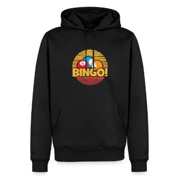 Retro Professional Caller Daubers Bingo Lover - Männer Premium Bio Hoodie - Schwarz - Vorne - Nico (187cm)