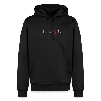 Bingo Heartbeat Daubers Professioneller Caller Bingo - Männer Premium Bio Hoodie - Schwarz - Vorne - Nico (187cm)