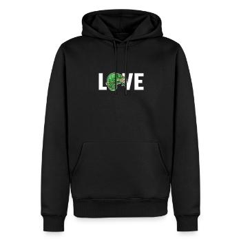 Panthère d’amour voilée Chamaeleonidae amant caméléon - Sweat à capuche Premium bio Homme - noir - Devant - Nico (187cm)