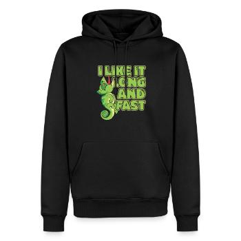 J’aime bien long et rapide Voiled Panther Lover - Sweat à capuche Premium bio Homme - noir - Devant - Nico (187cm)