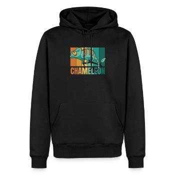 Panthère rétro voilée Chamaeleonidae amant - Sweat à capuche Premium bio Homme - noir - Devant - Nico (187cm)