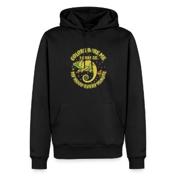 Couleurs m’ont porté Panthère Voilé Chamaeleonidae - Sweat à capuche Premium bio Homme - noir - Devant - Nico (187cm)