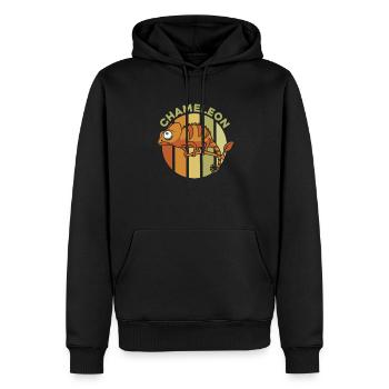 Panthère rétro voilée Chamaeleonidae amant - Sweat à capuche Premium bio Homme - noir - Devant - Nico (187cm)