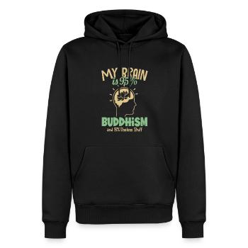 Mein Gehirn besteht zu 95% aus Buddhismus Buddhistische Symbolstatue - Männer Premium Bio Hoodie - Schwarz - Vorne - Nico (187cm)