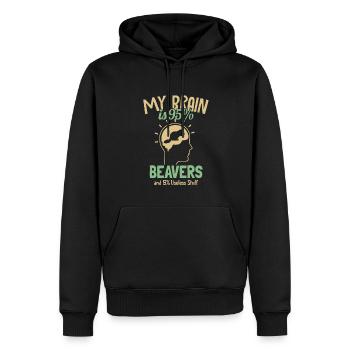 Mon cerveau est composé à 95% de castors Castor Canadensis - Sweat à capuche Premium bio Homme - noir - Devant - Nico (187cm)