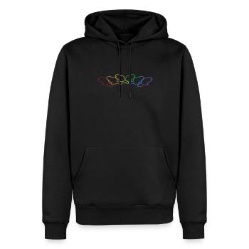 Castor LGBT Arc-en-ciel Castor Canadensis Nord - Sweat à capuche Premium bio Homme - noir - Devant - Nico (187cm)