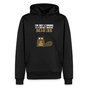 Ne pas venir s’il n’implique pas de castors Eurasien - Sweat à capuche Premium bio Homme - noir - Devant - Nico (187cm)