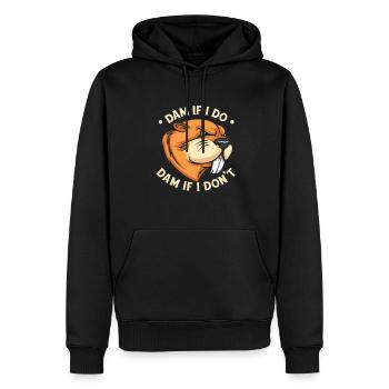 Damm, wenn ich Damm mache, wenn ich es nicht tue Castor canadensis - Männer Premium Bio Hoodie - Schwarz - Vorne - Nico (187cm)